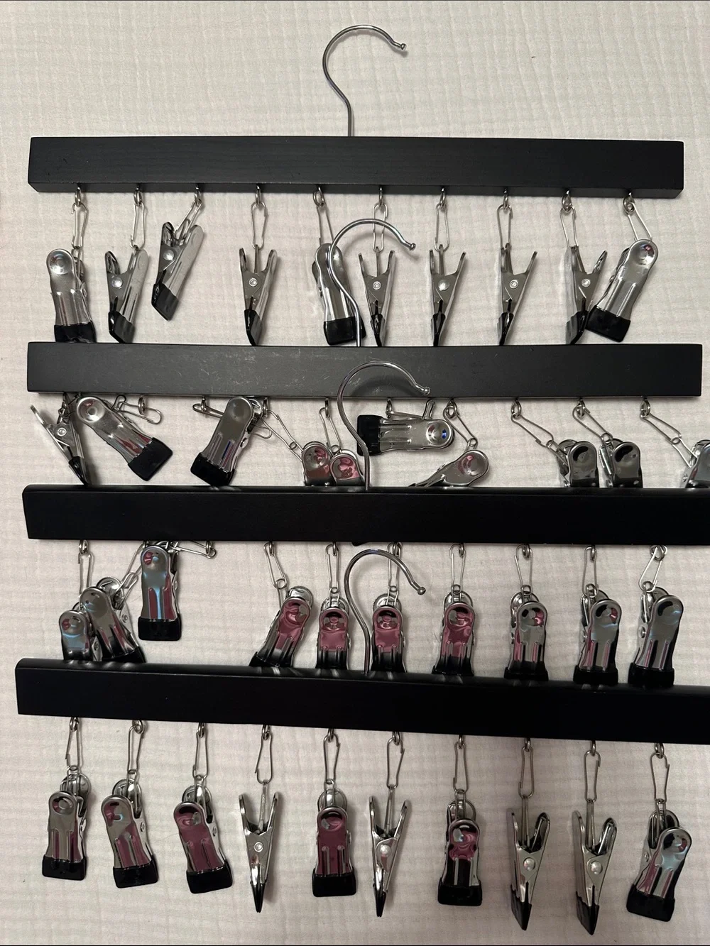 4 Black Multi-Clip Hangers